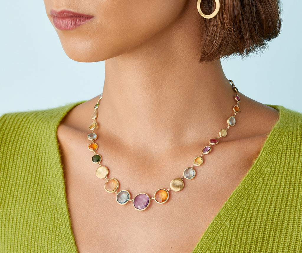 The Floating Mixed Gemstone Necklace - Multi – Lucile Martin Jewelry